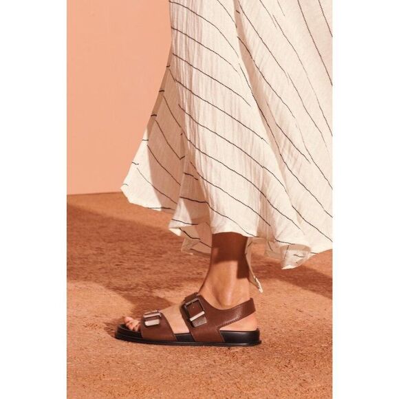 Zara Srpls Womes Midi Skirt XS White Black Striped Linen Blend 4676/900 NWT - Picture 4 of 16